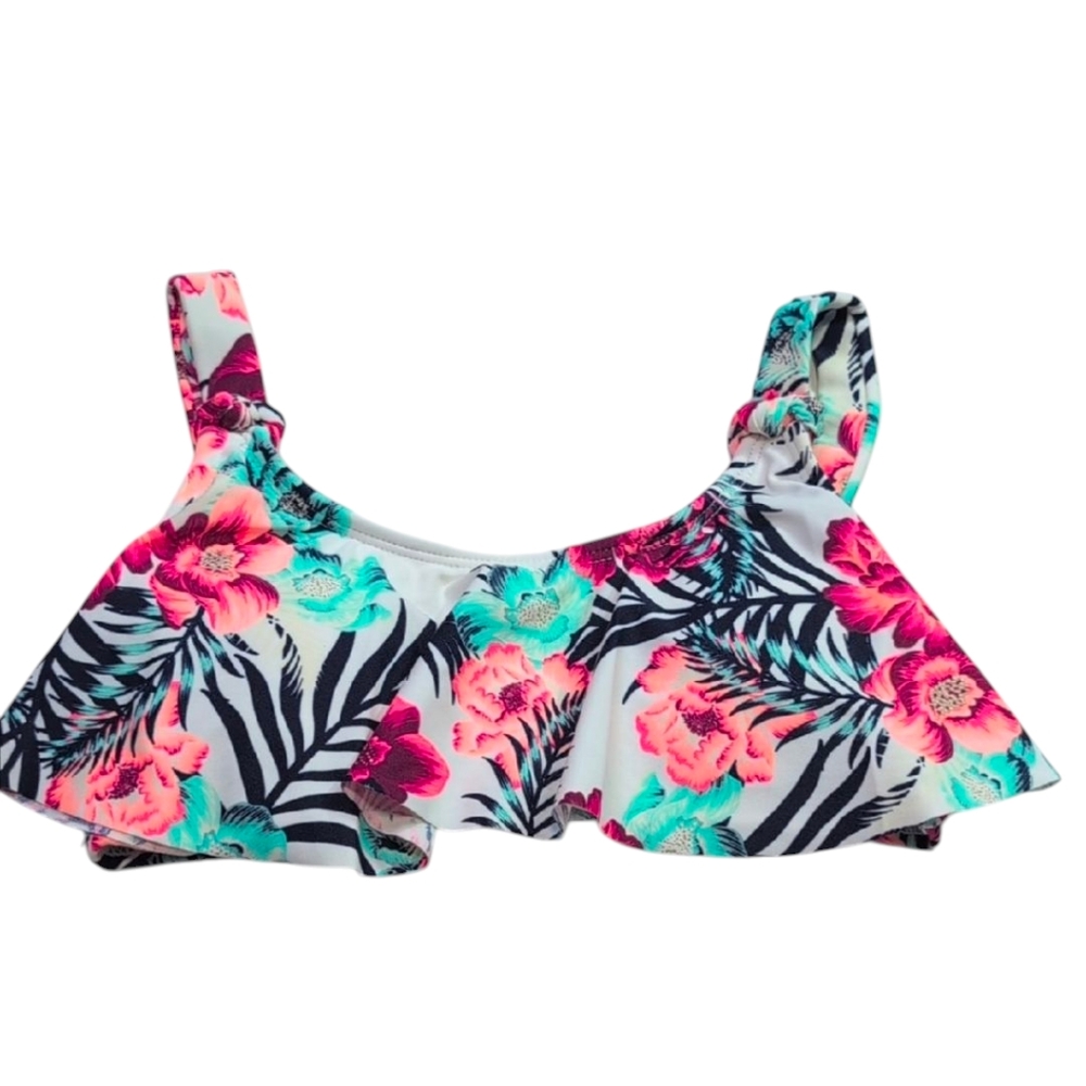 SO Pink and Green Bikini with Ruffle Size XS Juniors